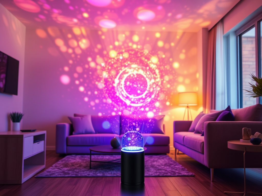 RGB Galaxy Projector Floor Lamp: Dimmable & Versatile