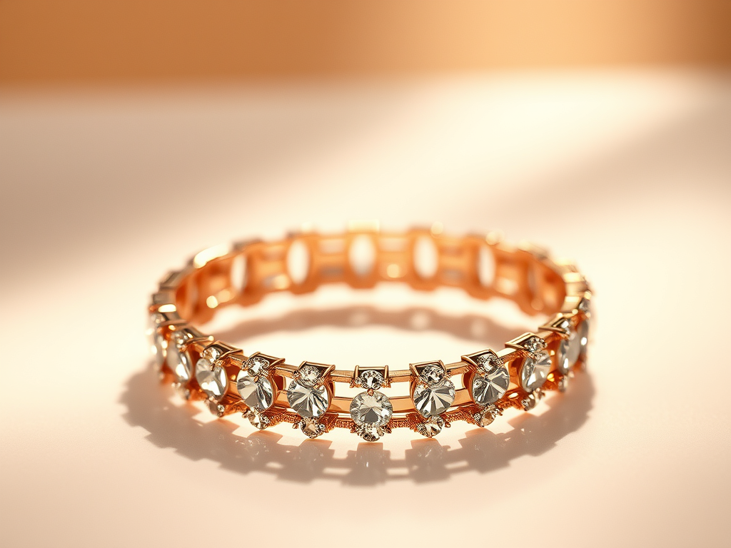 Swarovski Rose-Gold Bangle: Elegant with Clear Crystals
